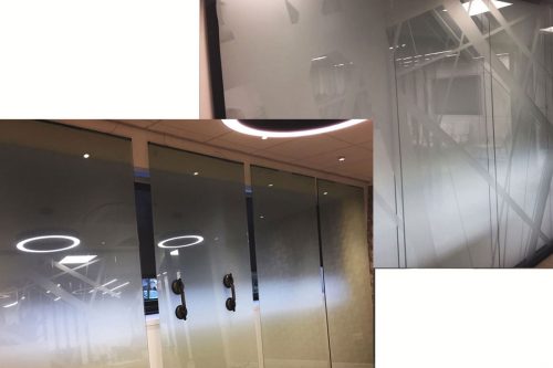 This project, installed by LT Smart, featured a whopping 30 panels of Self-Adhesive Switchable Film. This office refurb equipped company with a meeting room with cutting-edge style.