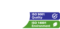 ISO 9001 Quality and ISO 14001 Environment certified